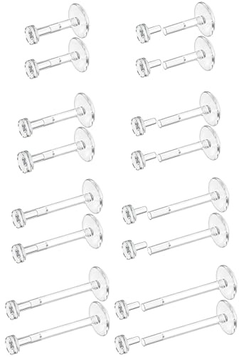 Dochais 16G 18G Klar Piercing Retainers Flexible Acryl Knorpel Daith Tragus Helix Piercing Stecker Retainer Klare Nasenpiercing Lippenpiercing Labret Ring Retainer 16 Stück 6mm 8mm 10mm 12mm