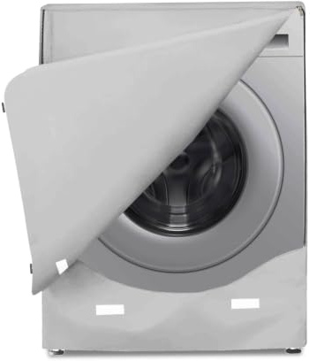 AWNIC Housse de machine à laver imperméable pour l'extérieur - Avec ouverture avant - Protection solaire et anti-poussière - Pour sèche-linge - Argenté - 60 x 53 x 85 cm