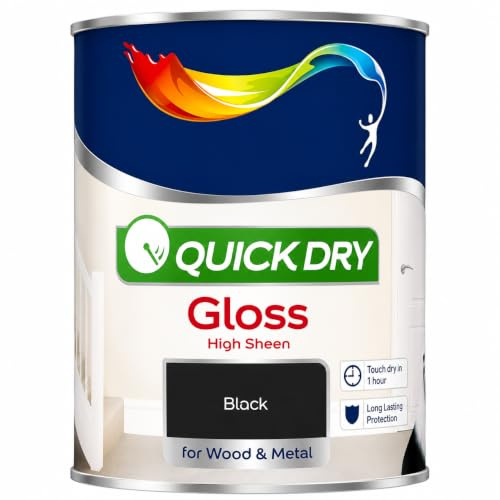 AXpower Inspirational Technology Empowering People Quick Dry Gloss Paint 750ml Black | Covers up to 9m² per Coat | Durable High Shine Finish for Wood & Metal