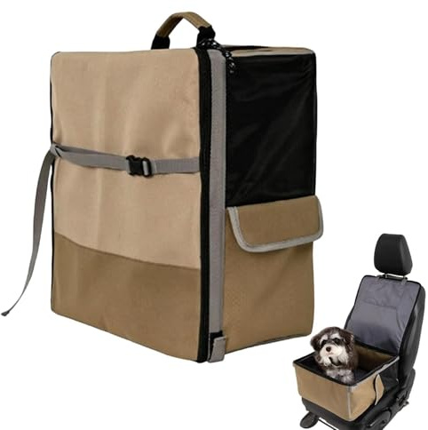 Dog Car Seat | Convertible Backpack | Breathable Mesh Washadble Removable Dog Bed Car Seat | for Cat Puppy Pet Small Breed Travel Vehicle Automotive SUV, RV