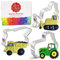 Ann Clark Cookie Cutters Ausstechformen, Baufahrzeuge- / Maschinen-Ausstechformen-Set mit Rezeptbroschüre (evtl. nicht in deutscher Sprache), Bulldozer, Kippwagen und Traktor, 3-teilig
