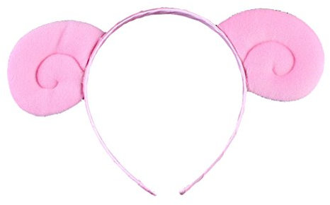 She's Shining Sheep Ears and Ram's Horn Headband Hair Bands Women's Party Fancy Dress Hair Accessories - Pink