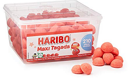 HARIBO - Tagada - Bonbons Arômatisés à la Fraise - Boîte de 210 Bonbons - 1.05 kg (Lot de 1)