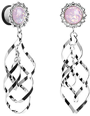 COOEAR Ohr Plug Tunnel Gauge Stretcher Piercing Rosa Spirale Anhänger Edelstahlschraube 0G