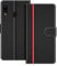 COODIO Phone Case For Samsung Galaxy A20e, Magnetic Flip Leather Case For Samsung Galaxy A20e Wallet Case, Black/Red