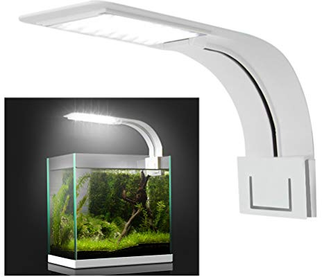Hihey aquariumlampen led 10W LED Aquarienleuchte 24LEDs Fische Tank Beleuchtung Aufsetzleuchte mit leistungsstarkem Clip für Aquarium, Zisternen, Steingärten(Blaues und weißes Licht)