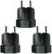 Schweiz/Liechtenstein auf EU Adapterstecker, Schweizer 3-polige Stecker auf 2-poliger DE/FR/IT/ES Steckdose für Schweiz/Liechtenstein Besucher (3 Stück Schwarz)