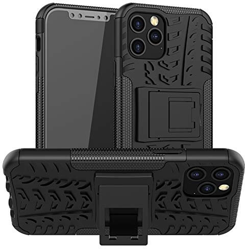 Oudoor Hülle Kompatibel mit Apple iPhone 12/12 Pro | Case Panzer Hülle Cover Schutzhülle Etui Bumper | Schwarz