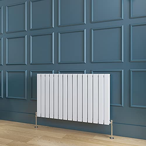 Horizontal White Radiator Double Flat Panel Designer Radiator Central Heating 600x1020mm Interior Design