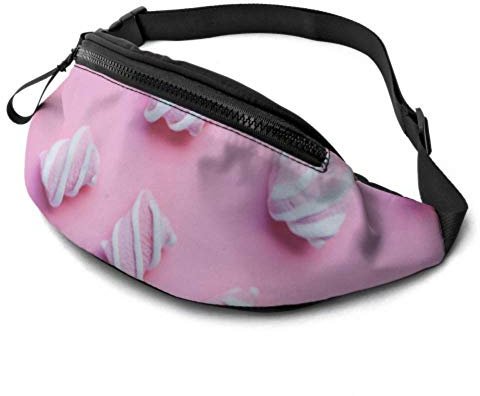 Tasche für die Taille Bunte Sweet Candy Marshmallow Taillen-Tagestasche mit Kopfhöreranschluss und verstellbaren Trägern Lehrer-Hüfttasche für Reisen Sport Wandern