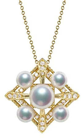 AMDXD Halskette Damen, 750 Gold Kette Damen Klassisch Elegant Anhänger mit Natürliche Perle, Schmuck Geburtstag Geschenke für Frauen, Gold, Echte Goldserie