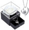 Rose eternelle avec Bijoux Argent 925,Collier Femme boîte de Roses,Pendentif Coeur avec Rose Conservée,Cadeau de roses blanches pour elle,la Noël,La Saint-Valentin, Fête des mères, Anniversaire