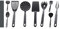 Mojito Design SET 9 PEZZI UTENSILI DA CUCINA IN NYLON ANTIADERENTI ED ANTIGRAFFIO, Nero, EASTUT9