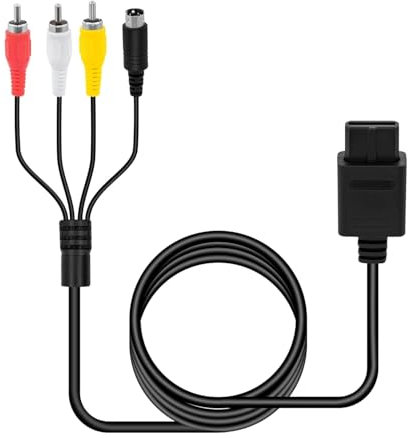 Link-e : Cable S-Video AV Compatible avec la Console Nintendo Gamecube, N64 (Nintendo 64) et SNES (Super Nintendo)