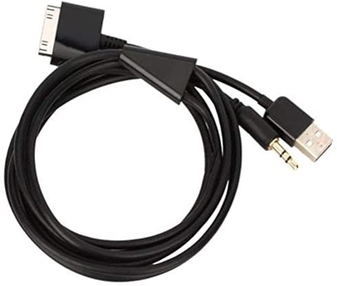 JIMAT 30-Pin auf AUX-USB, Dock-Anschluss auf 3,5-mm-Klinkenstecker, AUX-In-Autoradio-Kabel, Datensynchronisation, Übertragung und Aufladung, kompatibel mit iPod iPhone 3 4 4S iPad 2 3