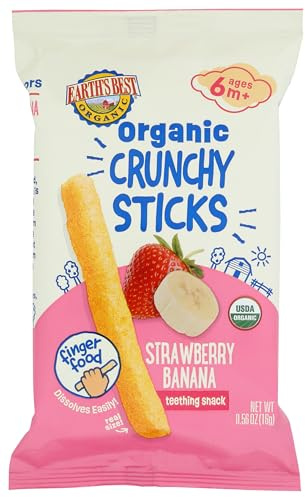 EARTHS BEST Organic Strawberry Banana Crunchy Sticks, 0.56 OZ
