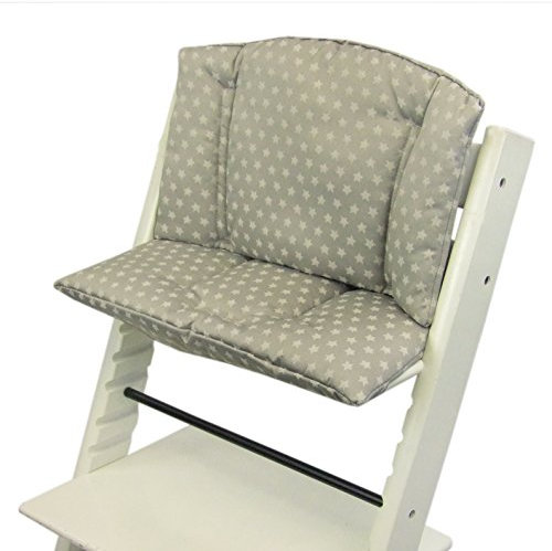 ninna-nanna by Bambiniwelt Sitzkissen Ersatzbezug Bezug Kissen-Set Sitzverkleinerer kompatibel mit Stokke Tripp Trapp für Hochstuhl-Kinderstuhl Mod. 1 (Sterne beige)