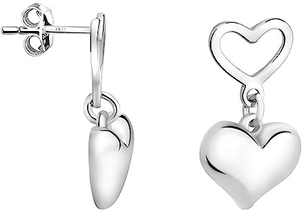 SOFIA MILANI - Damen Ohrringe 925 Silber - Doppeltes Herz Ohrhänger - E2066