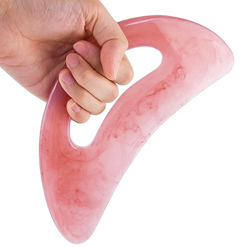 Gua Sha Stone Rose, Lre Co. Großes Guasha Massagegerät Gesichtswerkzeug Cellulite Lymphdrainage Massage Guasha Board Kratzer für Gesicht, Körper, Beine, Rücken, Nacken