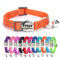 SEOUGEE Katzenhalsband Schnellverschluss mit personalisiertem Namensschild, reflektierende Kätzchenhalsbänder mit Glöckchen & Sicherheitsentriegelung, 19-30 cm verstellbar, Orange
