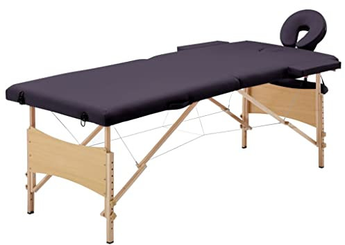 SKM Massageliege Klappbar 2-Zonen mit Holzgestell Lila, Weight: 16.05 kg, 110186