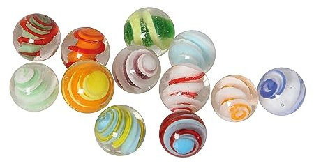 Bartl 111712 Murmel Spirale 17mm 12Stk. | Deko Glasmurmeln zum Dekorieren