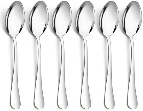 HaWare Esslöffel, Edelstahl Löffel 6er Set, 20,5cm Suppenlöffel Tafellöffel, Elegantes & Modernes Menülöffel Besteck Set für Zuhause/Restaurant/Party, Hochglanzpoliert & Spülmaschinenfest