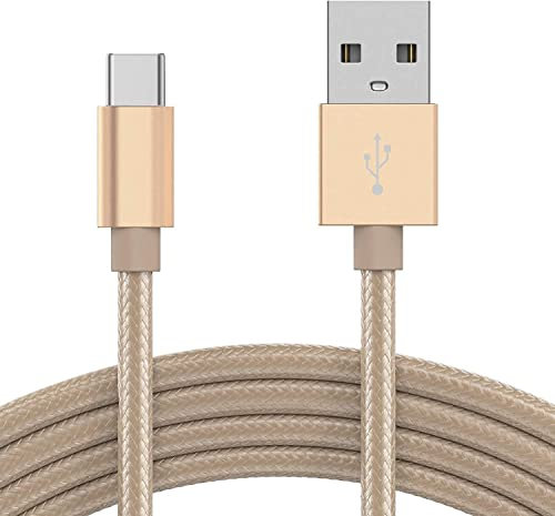 KP TECHNOLOGY Moto Edge 40 Neo Charger - Nylon Braided Charging Cable [3.3ft/1m] USB C to USB A 3.0 Charging Cable For Motorola Edge 40 Neo (GOLD)