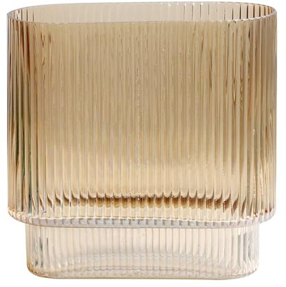 Morano Vase à fleurs en verre teinté ambré