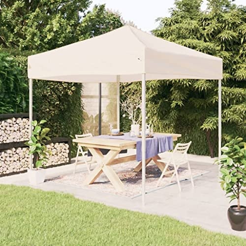 Pergola da Giardino Mercato Tenda Gazebo ProfessionaleTenda per Feste Pieghevole Crema 2x2 mAdatto per prati, balconi e giardini