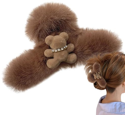 Plüschtier-Haarnadeln - Plüschbär Haarklammer | Tragbare große Haarspangen, Plüschbär-Haarfang-Haarspange für Frauen und Mädchen, Geburtstagsgeschenk Rasoli