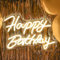 Happy Birthday Neon Zeichen Weiß Neon Lichter angetrieben durch USB Neon Lichter für Geburtstag Party Dekorationen LED Neon Zeichen mit Schalter für Wand Schlafzimmer Geburtstagsgeschenk (XD002)