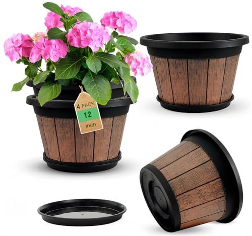 Quarut Blumentopf-Set, Pflanzkübel Blumentöpfe Pflanzentopf, 30,5 cm