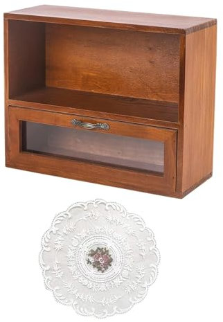 Armoire de rangement en bois Vintage, présentoir de tasses pour organisateur de bureau, support r, commode de salon, conteneur Style b