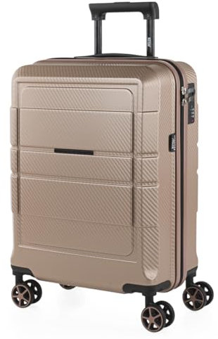 Jaslen - Maleta De Cabina 55x40x20 Cm Trolley Ligera Y Resistente Equipaje De Mano para Avión con Ruedas Giratorias Y Asa Retráctil, Champagne