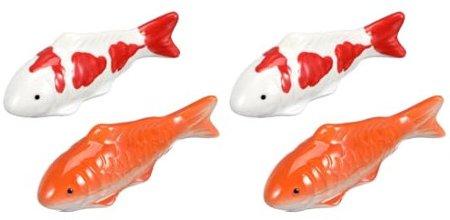 Yardwe Koi-Fische Schwimmfähige Figuren 4 Stück Keramik Schwimmende Fische Aquarium Unterwasserporzellan Fischfiguren Aquarium Realistische Fischstatue Teehaustier-Dekoration