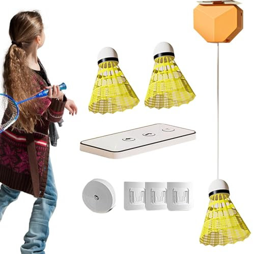 Badminton-Trainings-Set, Badminton-Rebound-Trainer, Badminton Solo Self-Training Set, einstellbare Geschwindigkeit und für Zuhause, Garten, PA