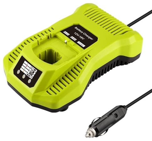 P117 Rapid Car Charger for Ryobi Battery 12V-18V use on Car, Compatible with One+ Lithium NiCad NiMh Battery P108 P189 P197 P103 P190 PBP002 PBP005, 12V-24V Input