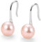 Pearl Drop Earrings for Women Pink Pearl Stud Earrings 925 Sterling Silver Earrings Studs, Good Luck Earrings Birthday Anniversary Mothers Day Jewellery Gifts (Pink Pearl-Silver)