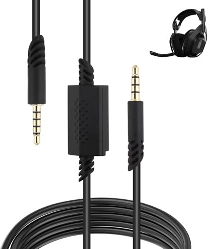 Replacement Cable for A40, Audio line with mute function Audio Extension Cords Inline Mute Cord 3.5mm Compatible for Astro A10 A50 TR Gaming Headset Xbox One Gaming Headphone PS5/4 Controller,2m/Black