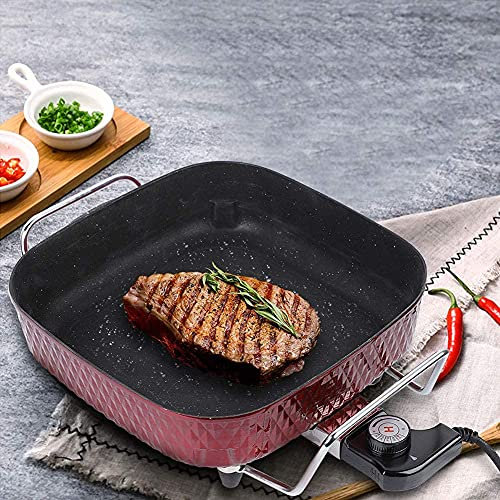 Olla para cocinar, sartén, sartén eléctrica Antiadherente, sartén multifunción para freír y hervir al Vapor, Wok, Olla eléctrica para Cocina doméstica, Reino Unido