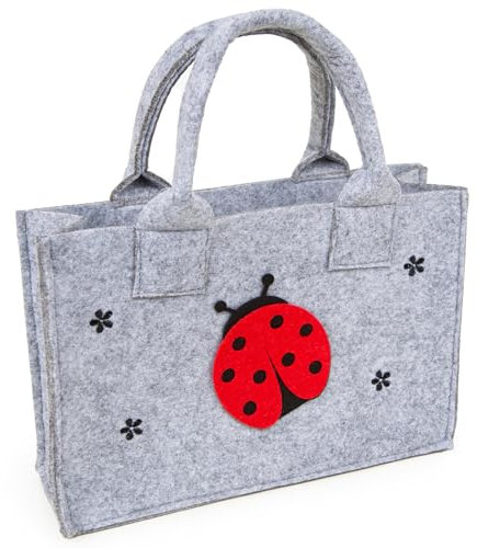 Logbuch-Verlag Kleine Filztasche Marienkäfer Glücksbringer Geschenktasche Filz Kinder und Erwachsene 21 x 14 x 6 cm