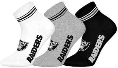 NFL Unisex Las Vegas Raiders 3pk Quarter Socks Sport socks (3er Pack)