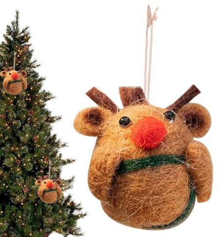 Adorno De Fieltro,Adornos Navideños De Fieltro - Decoración de Adorno de árbol de Fieltro de Navidad | Figuras coleccionables, Colgantes Decorativos de árbol de Navidad para Interior, Estante