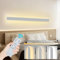ZTWLEED LED Wandleuchte Innen Dimmbare,38W Wandlampe mit Fernbedienung 2.4GHz,10-100% Helligkeitseinstellung Wandbeleuchtung für Schlafzimmer Wohnzimmer Korridor Treppenhaus,Weiß 100CM 110-240V