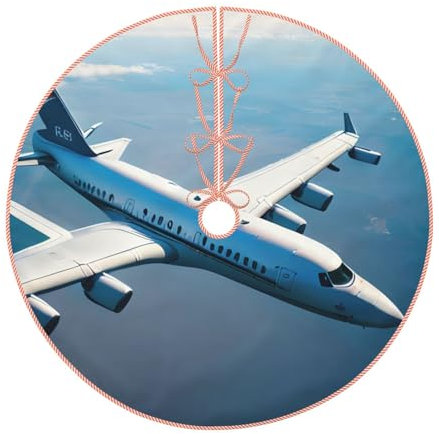 Weihnachtsbaum-Rock mit Flugzeug-Druck, Weihnachtsdekoration, Weihnachtsbaum-Zubehör, vielseitig einsetzbar