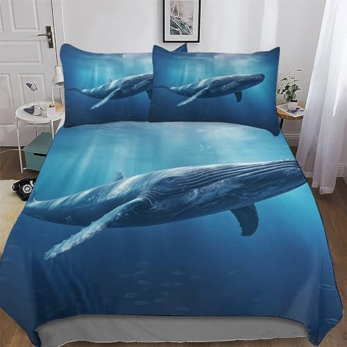 AAPZY Wals Bettwäsche 3D Bettbezug Für Jungen Mädchen 2 teilig Bettbezüge Atmungsaktive Mikrofaser Deckenbezug Mit Reißverschluss Und Kissenbezug Single (135x200cm)