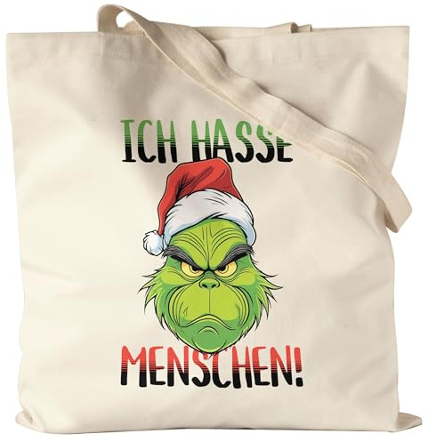 Hey!Print Ich Hasse Menschen Jutebeutel Anti Weihnachten Ich hasse Weihnachten Mi Mi Mi Halts Maul
