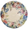 AMRAMI® Assiette à râper en céramique faite à la main pour l'ail et le gingembre avec motif flore pinceau