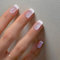 24PCS Medium Square French Press on Nails – Moonlight White with Pink Glitter Tips, Full Cover Acrylic Fake Nails with Glue, Handmade Nail Tips for Women & Girls, Multiple Sizes